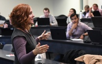 Dianna Cichocki teaching in Alfiero Center. Read Insights in this issue of Buffalo Business magazine. 