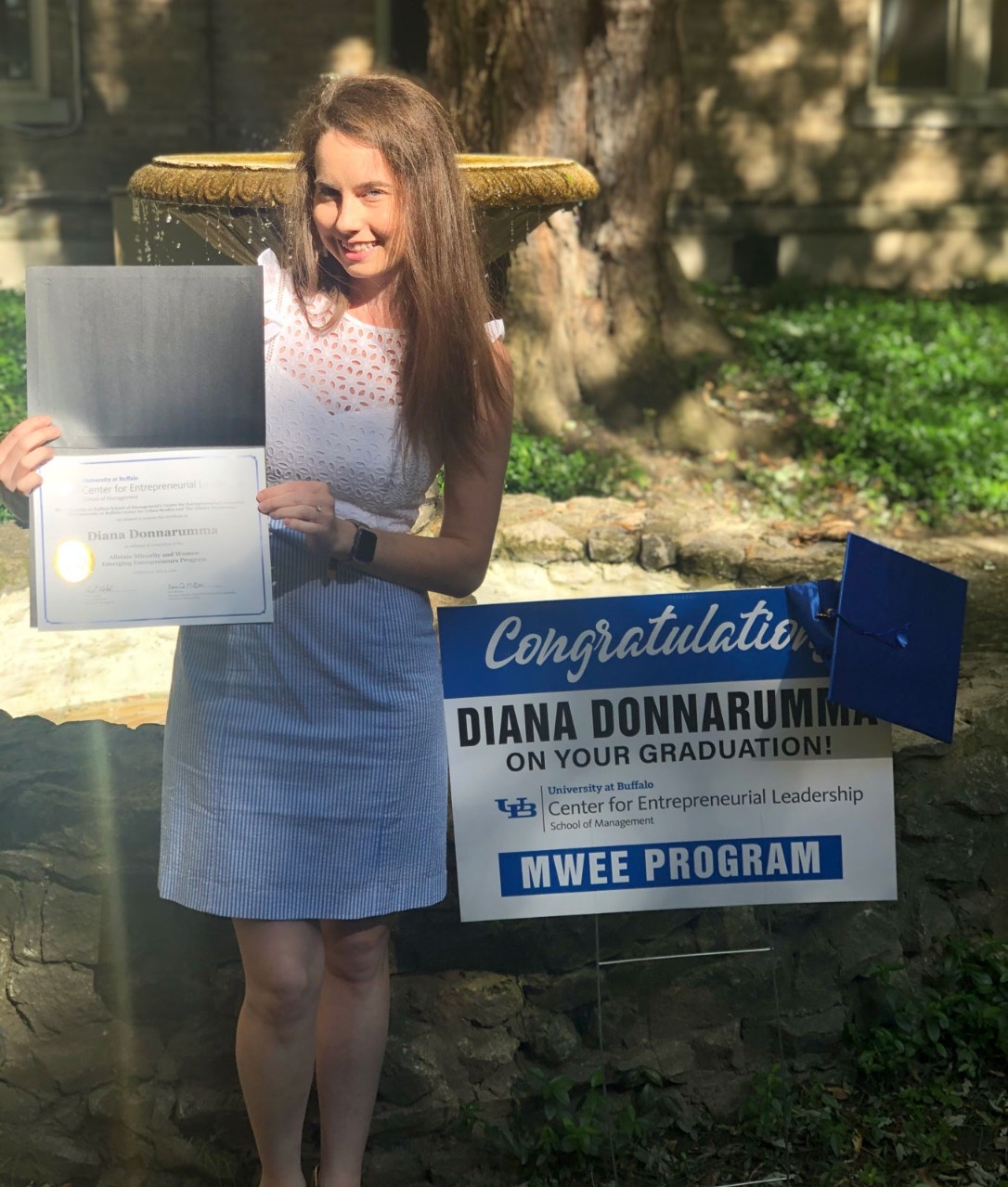Zoom image: Because of the coronavirus pandemic, Donnarumma and her classmates celebrated their CEL graduation virtually in June. 