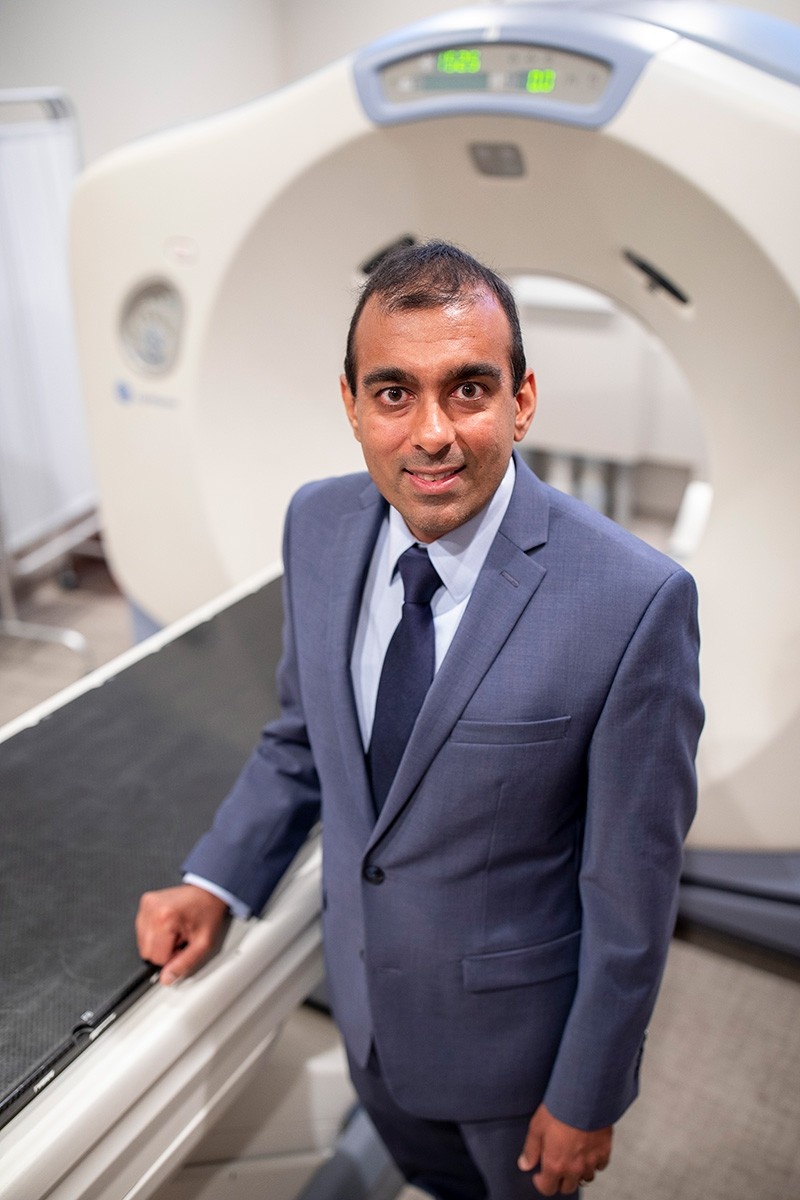 Zoom image: Chowdhry at Southtowns Radiation Oncology in Orchard Park. Photo: Tom Wolf. 
