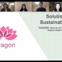 A team of five students delivers their presentation, titled "Solution to Sustainability," virtually. 